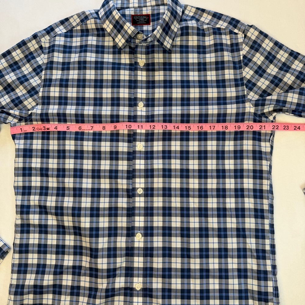 UNTUCKit Givry WF Button Down Long Sleeve Shirt Mens Large Blue Plaid Slim Fit - Picture 5 of 8